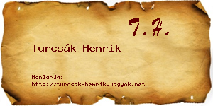 Turcsák Henrik névjegykártya